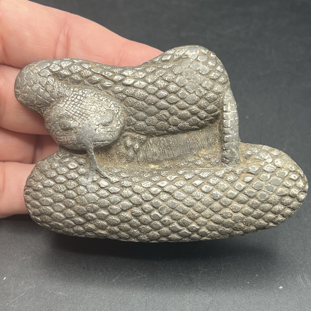 Vintage Detailed Rattlesnake Belt Buckle Bergamot Brass Works Wisconsin USA